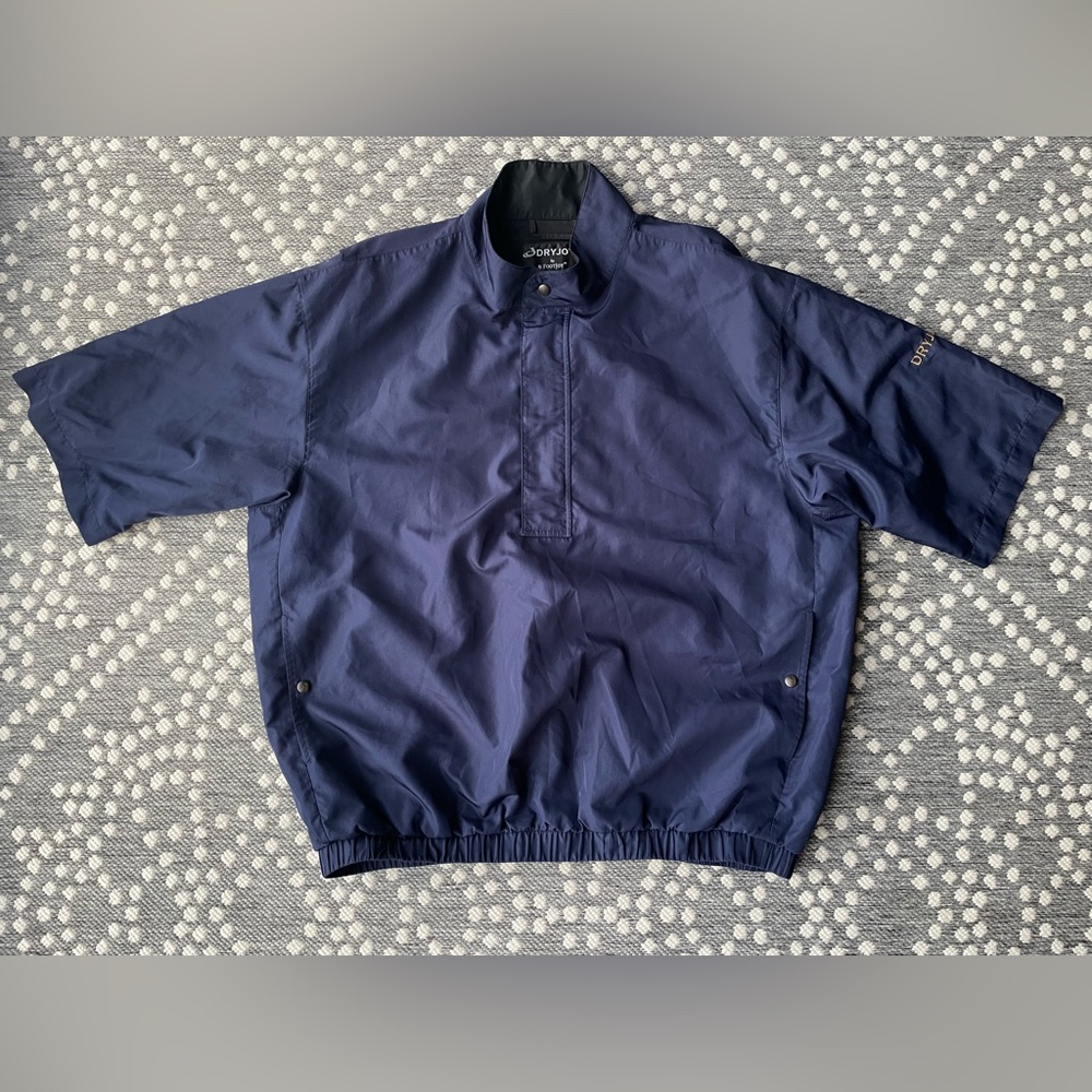 Footjoy Golf Pullover windbreaker 1/4 zip up Navy Blue 3/4 sleeve Men’s XL shirt
